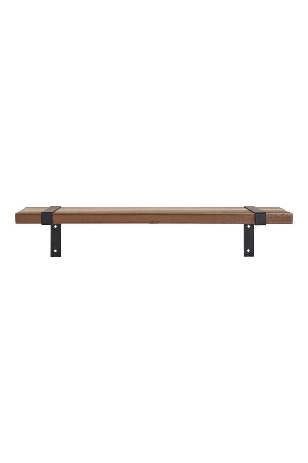 Luxor Wandregal – Natur/Schwarz, MDF/Eschenholzfurnier/Metall, 50 x 15 x 10 cm