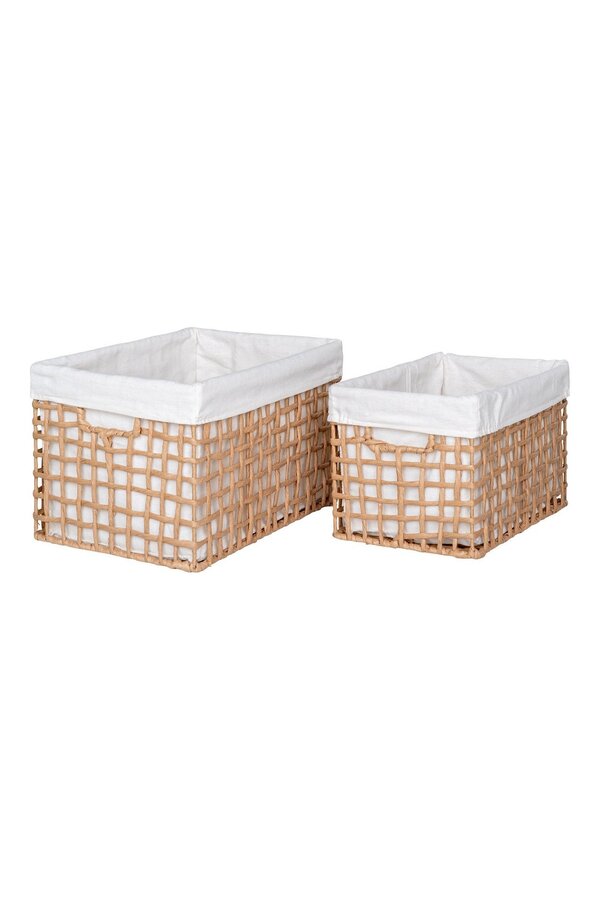 Bustelo Basket – Korb, Papier, naturfarben, 2er-Set