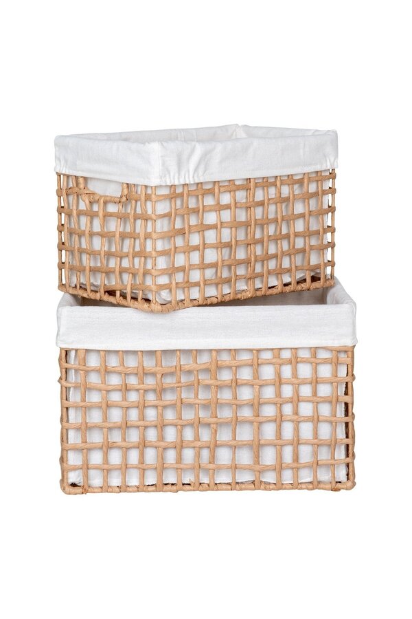 Bustelo Basket – Korb, Papier, naturfarben, 2er-Set