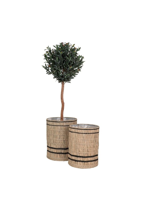 Vinh Planter – Pflanzgefäß, Seegras, rund, naturfarben, 2er-Set