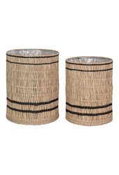 Vinh Planter – Pflanzgefäß, Seegras, rund, naturfarben, 2er-Set