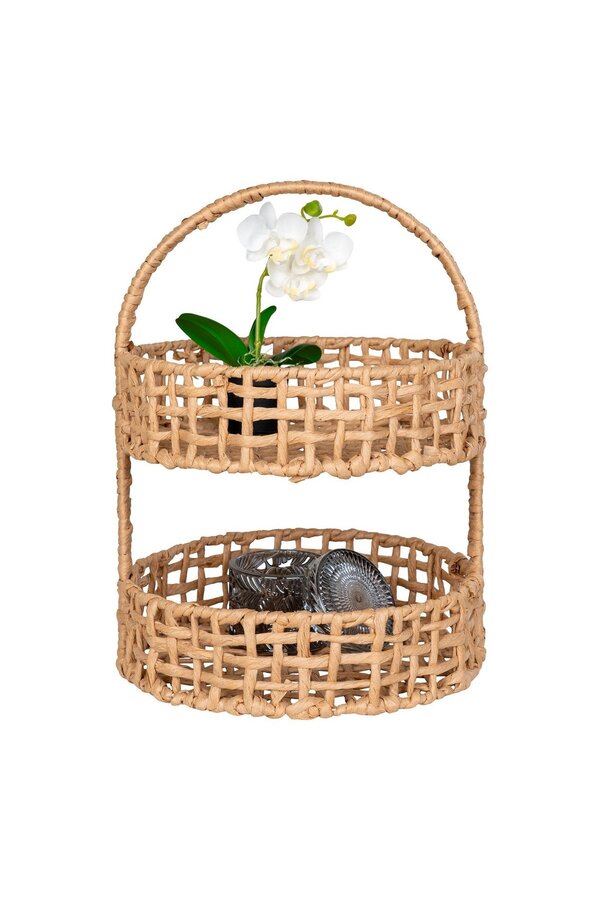 Anadia Tray – Tablett, Papier, naturfarben, ø29x39 cm