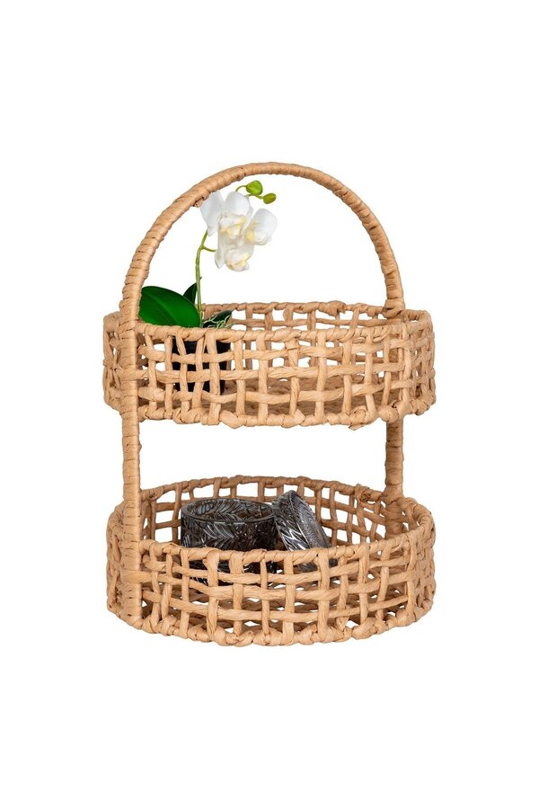 Anadia Tray – Tablett, Papier, naturfarben, ø29x39 cm