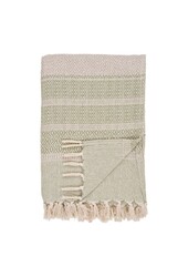 Manisa Plaid – Grün/Beige, Baumwolle, Polyester, 130 x 180 cm