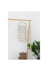 Manisa Plaid – Grün/Beige, Baumwolle, Polyester, 130 x 180 cm