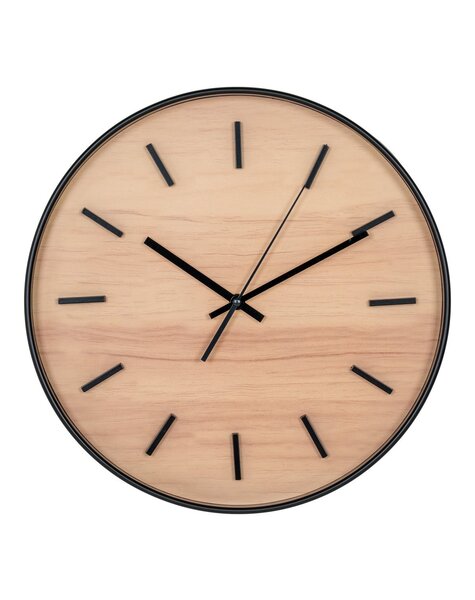 Camden Wanduhr – Schwarz/Natur, Glas, Kunststoff, Ø 35 cm
