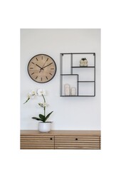 Camden Wanduhr – Schwarz/Natur, Glas, Kunststoff, Ø 35 cm