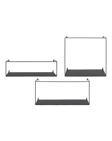 Ulmo Wandregal – Schwarz, Stahl – 3er-Set