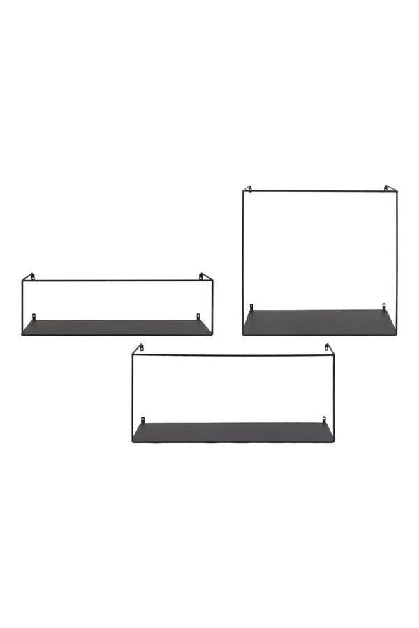 Ulmo Wandregal – Schwarz, Stahl – 3er-Set