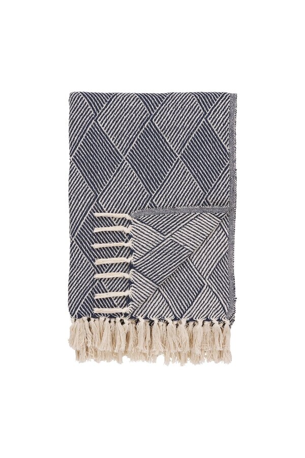 Izmir Plaid – Blau, Baumwolle, Polyester, 130 x 180 cm