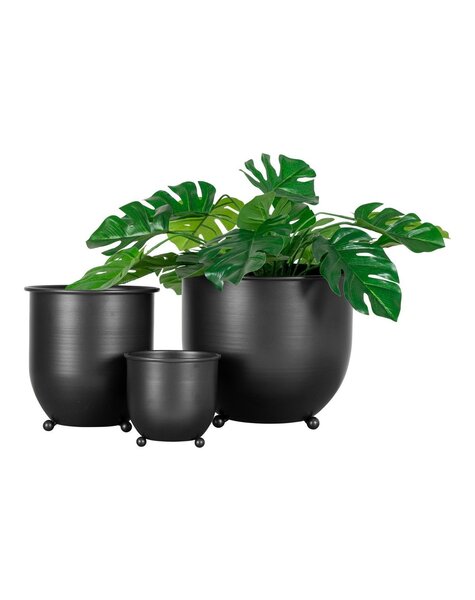 Nova Blumentöpfe – Schwarz, Metall – 3er-Set