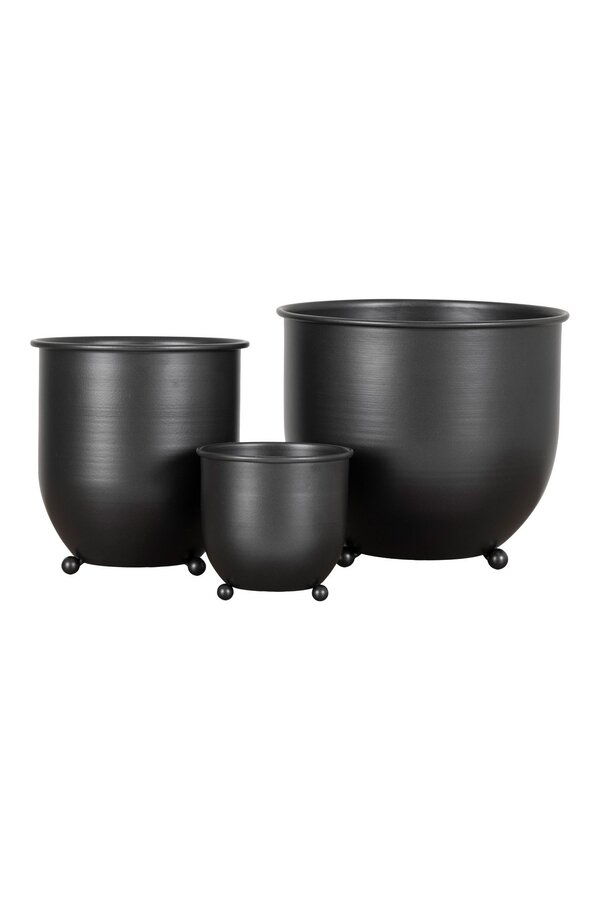 Nova Blumentöpfe – Schwarz, Metall – 3er-Set