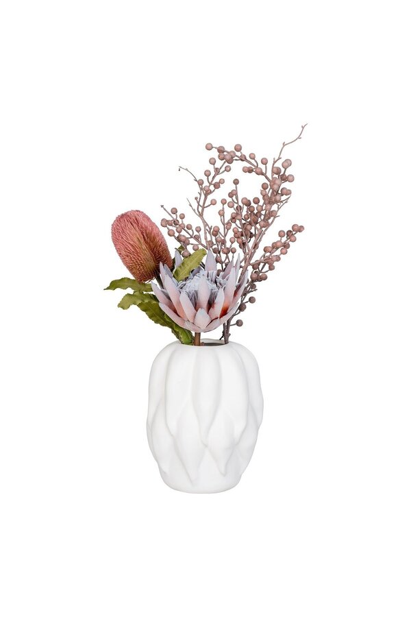 Vase – Vase, Keramik, beige, 19,5 x 19,5 x 26 cm