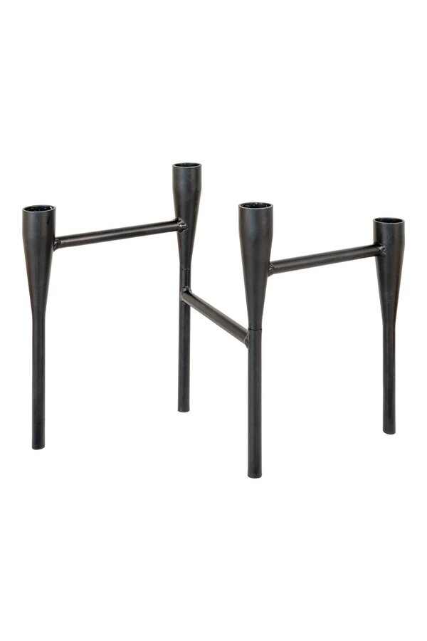 Kerzenhalter – Stahl, Schwarz – 15 x 28 x 21 cm