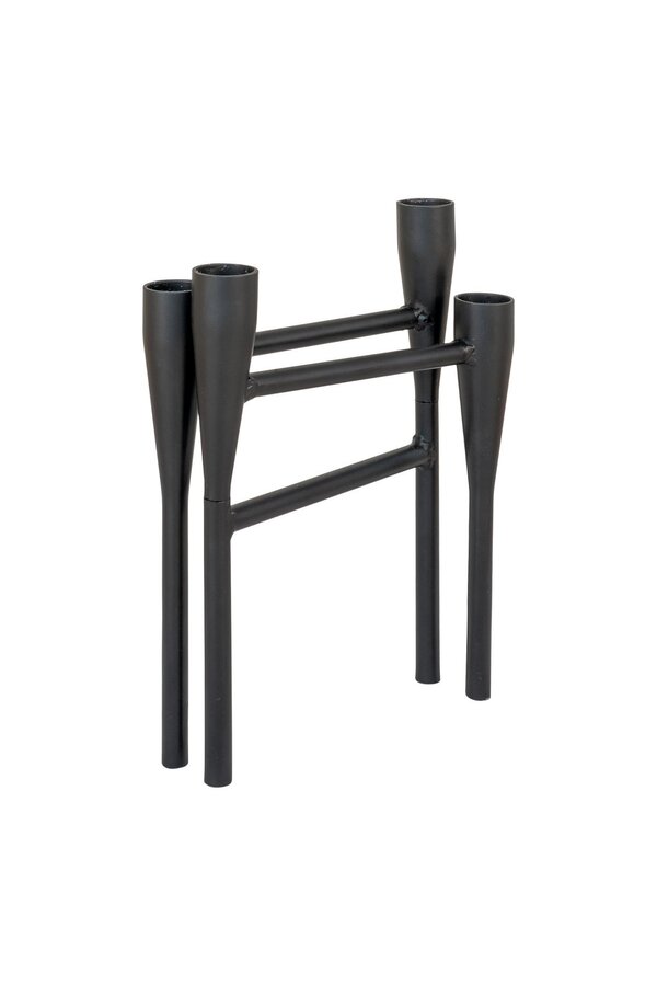 Kerzenhalter – Stahl, Schwarz – 15 x 28 x 21 cm