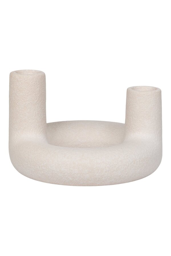 Kerzenhalter – Keramik, Beige – Ø 13 x 8,5 cm