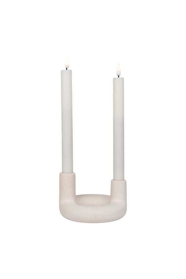 Kerzenhalter – Keramik, Beige – Ø 13 x 8,5 cm