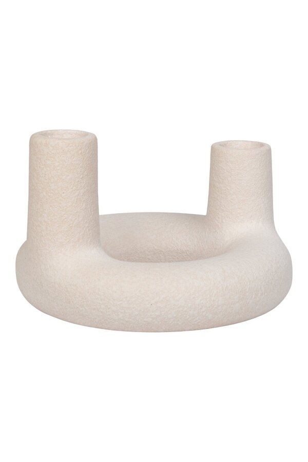 Kerzenhalter – Keramik, Beige – Ø 13 x 8,5 cm