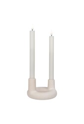 Kerzenhalter – Keramik, Beige – Ø 13 x 8,5 cm