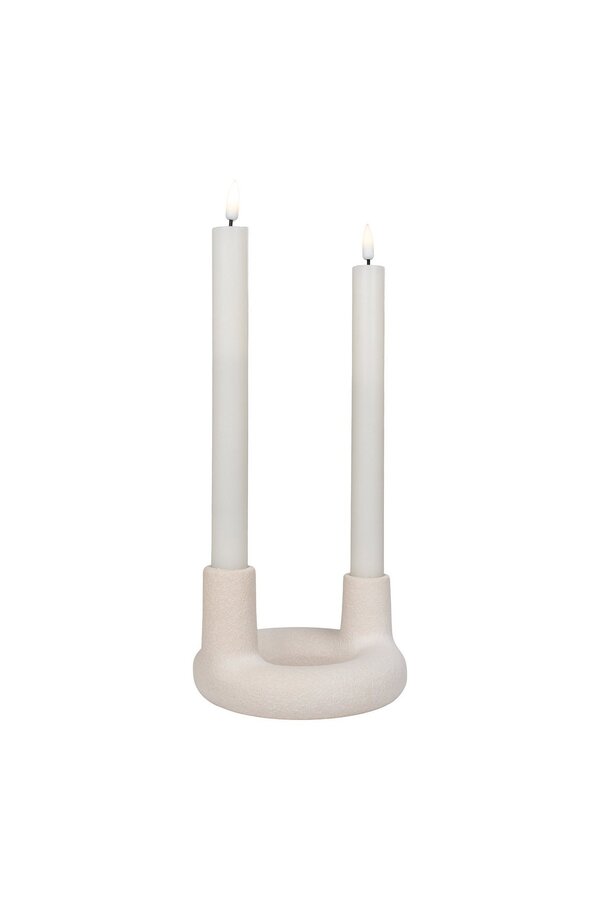 Kerzenhalter – Keramik, Beige – Ø 13 x 8,5 cm