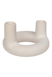 Kerzenhalter – Keramik, Beige – Ø 13 x 8,5 cm