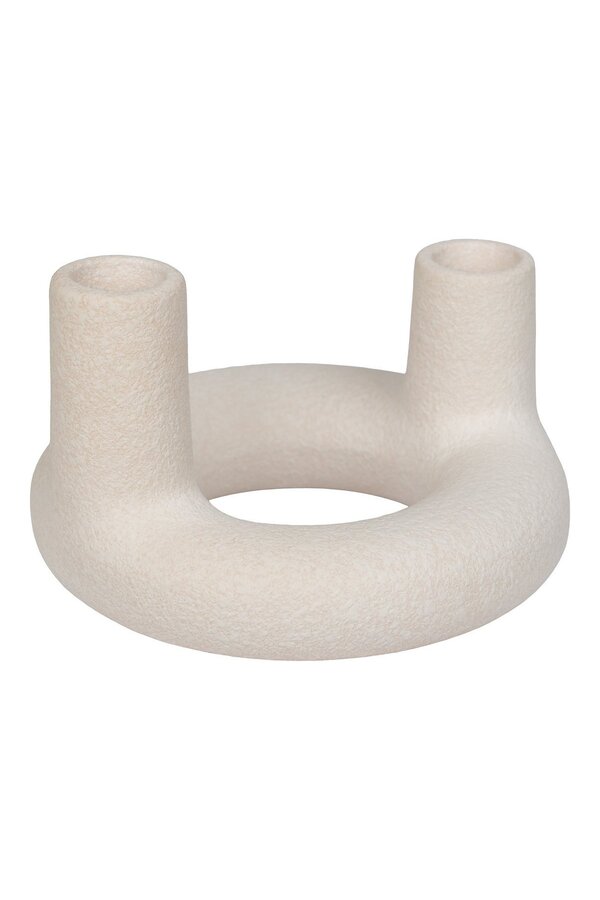 Kerzenhalter – Keramik, Beige – Ø 13 x 8,5 cm