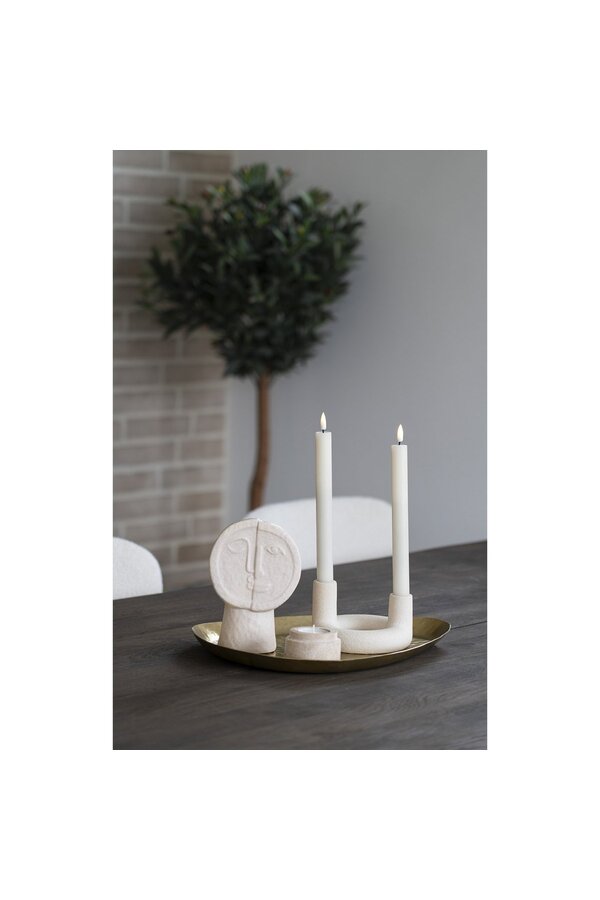 Kerzenhalter – Keramik, Beige – Ø 13 x 8,5 cm