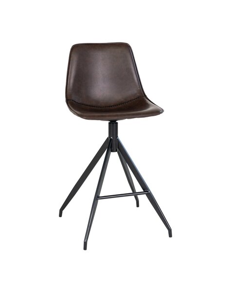 Monaco Counter Chair – Braun, PU/Stahl, 51 x 44 x 96 cm – 2er-Set