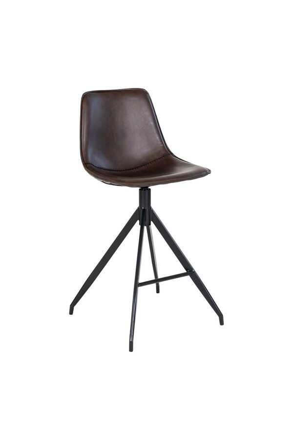 Monaco Counter Chair – Braun, PU/Stahl, 51 x 44 x 96 cm – 2er-Set