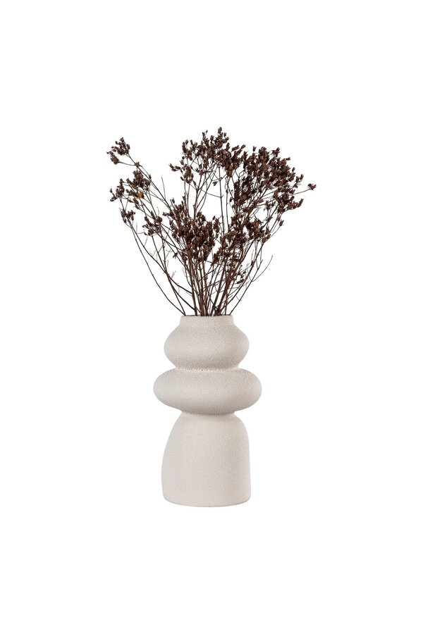Vase – Beige, Steingut, Ø 14,5 x 26,5 cm