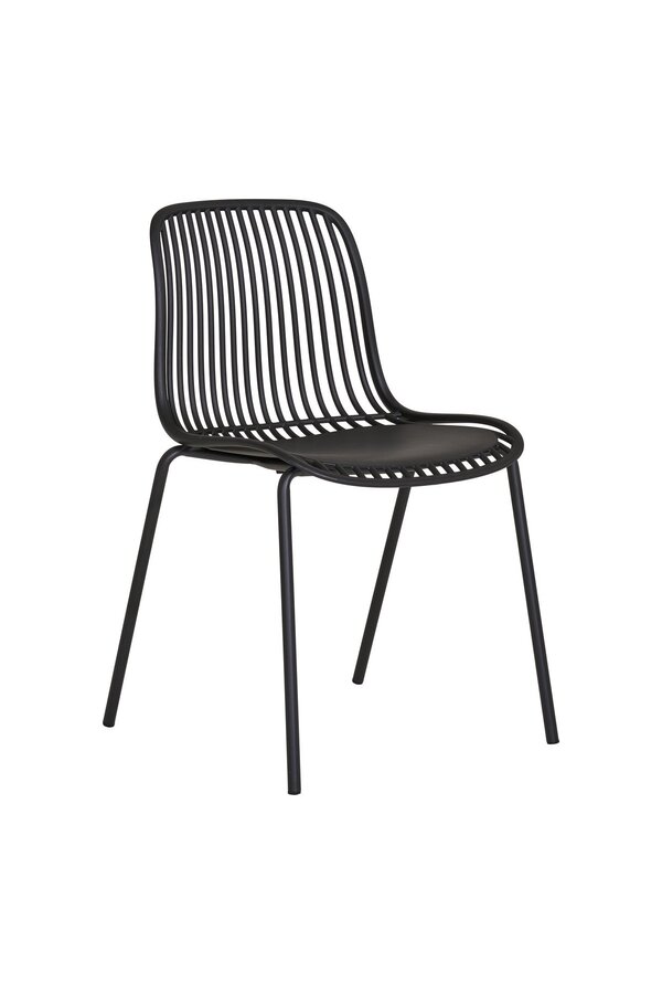 Branson Gartenstuhl – Schwarz, stapelbar, 55 x 46,5 x 82 cm – 4er-Set