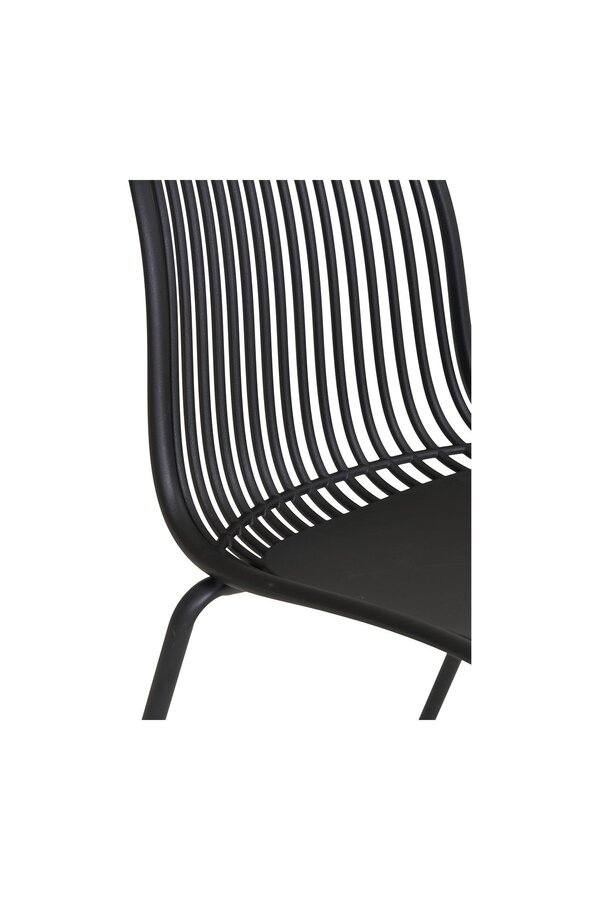 Branson Gartenstuhl – Schwarz, stapelbar, 55 x 46,5 x 82 cm – 4er-Set