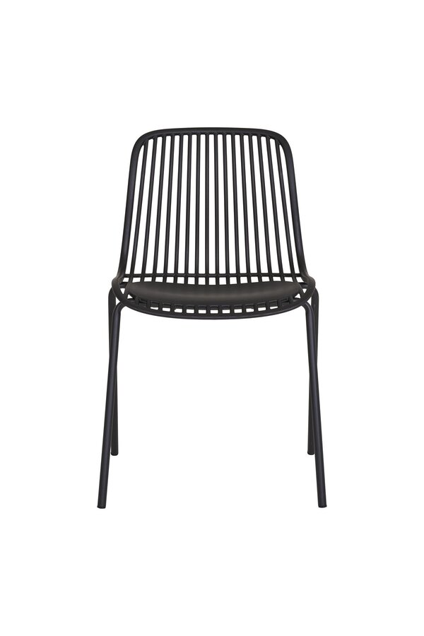 Branson Gartenstuhl – Schwarz, stapelbar, 55 x 46,5 x 82 cm – 4er-Set