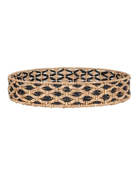 Nerja Tablett – Seegras, Schwarz/Natur – Ø 38 cm
