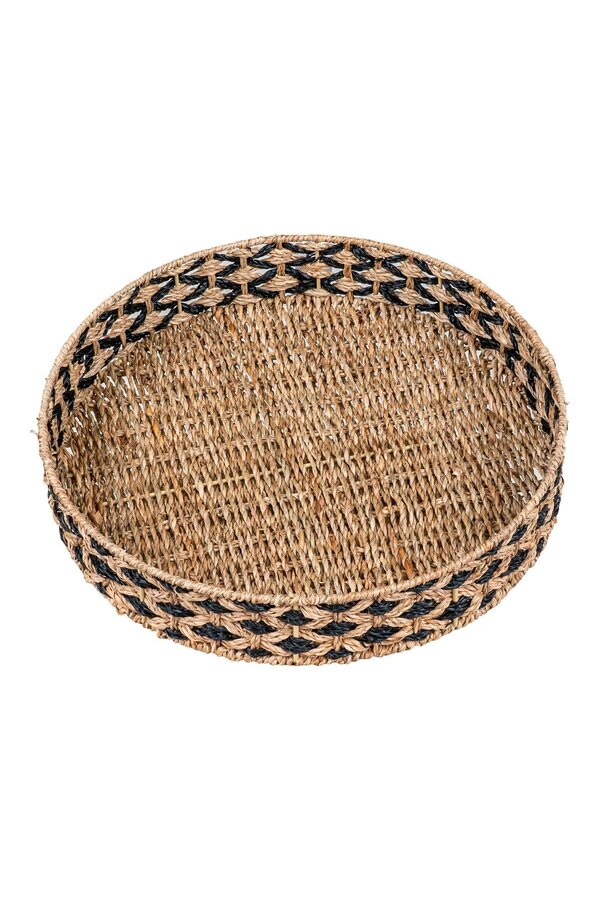Nerja Tablett – Seegras, Schwarz/Natur – Ø 38 cm