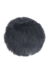 Lammleder Sitzfläche Kunstleder – Grau, Polyester, Ø35x6,5 cm