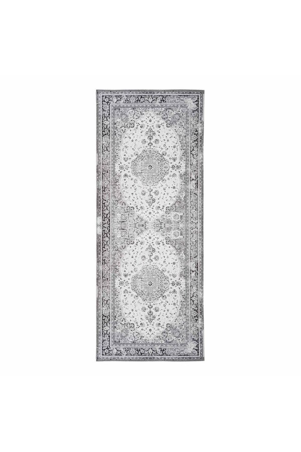 Havana Läufer – Chenille-Polyester, Schwarz/Weiß – 80 x 200 cm