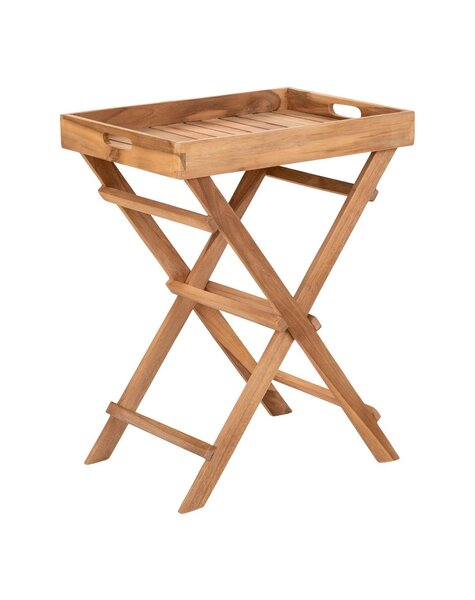 Ronda Tabletttisch – Natur, Teak, 29 x 39 x 49,5 cm