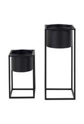 Marla Blumentöpfe – Schwarz, Stahl – 2er-Set
