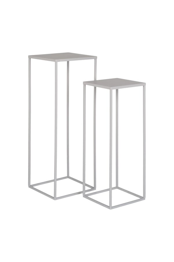 Beja Blumenständer – Blumenständer, Stahl, kühles Grau, 2er-Set