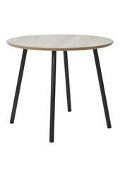 Aalst Couchtisch – Schwarz/Beige, Stahl, MDF, Ø55x45cm