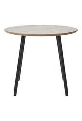 Aalst Couchtisch – Schwarz/Beige, Stahl, MDF, Ø55x45cm