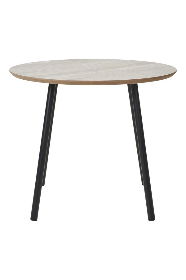 Aalst Couchtisch – Schwarz/Beige, Stahl, MDF, Ø55x45cm