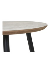 Aalst Couchtisch – Schwarz/Beige, Stahl, MDF, Ø55x45cm
