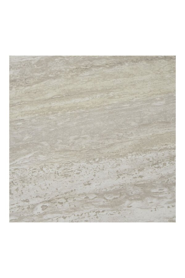 Aalst Couchtisch – Schwarz/Beige, Stahl, MDF, Ø55x45cm