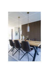 Monaco Esszimmerstuhl – Dunkelbraun, PU/Stahl, 56 x 48 x 86 cm – 2er-Set