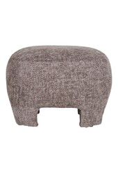 Nazare Pouf – Beige, Polyester/Schaumstoff/Sperrholz, 53 x 41 x 38 cm