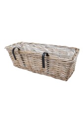 Steinpflanzkübel – Kubu, Kubu Rattan, 60 x 20 x 23 cm