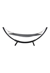 Tripoli Hängematte – Grau/Schwarz, Polyester/Baumwolle, Lärche, 320 x 120 x 120 cm