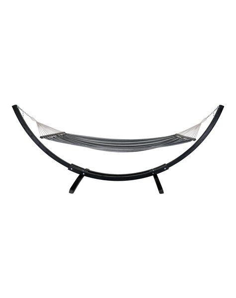 Tripoli Hängematte – Grau/Schwarz, Polyester/Baumwolle, Lärche, 320 x 120 x 120 cm